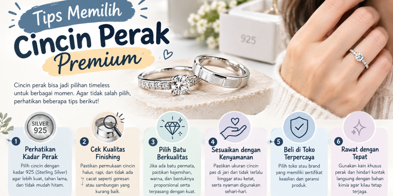 Cincin Perak Premium, Bikin Tangan Makin Anggun